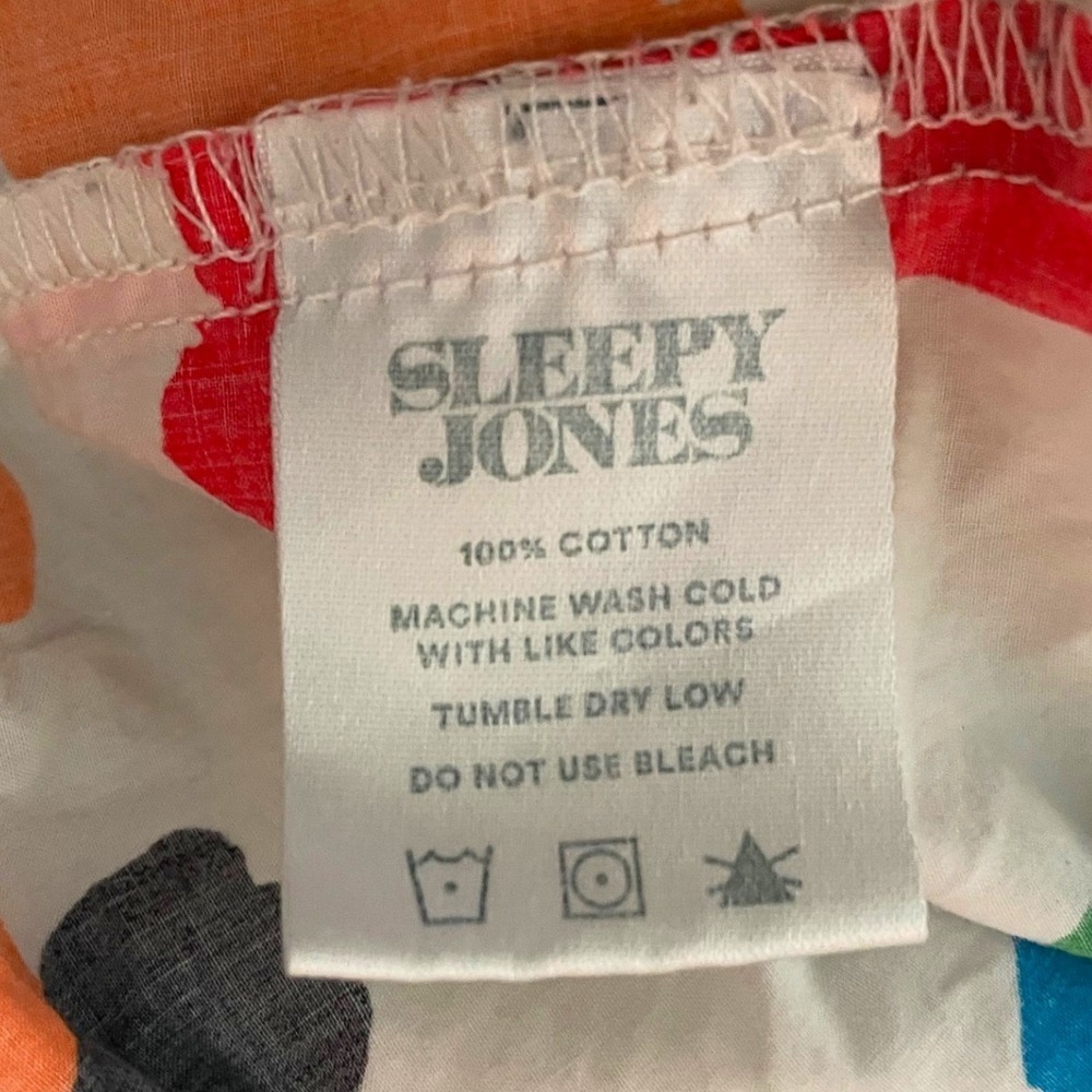 Sleepy Jones Marina Pajama Shirt 100% Cotton Multicolor Abstract Whimsical Artsy - Picture 6 of 8